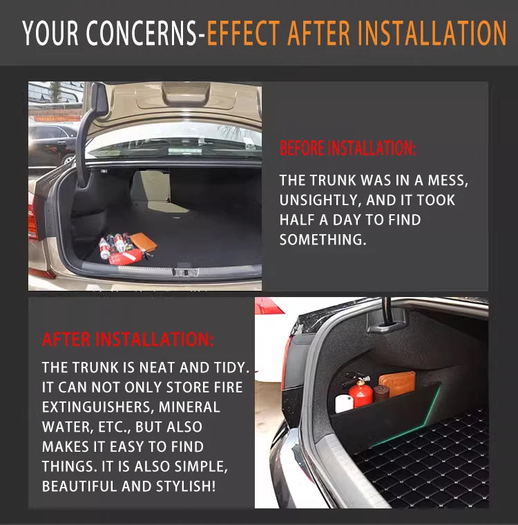 Auto Accessories For Audi A3 8Y 2021~2025 2022 2023 Car Upgrade Organizer Trunk Side Partition Trunk Interior Storage Box Parts