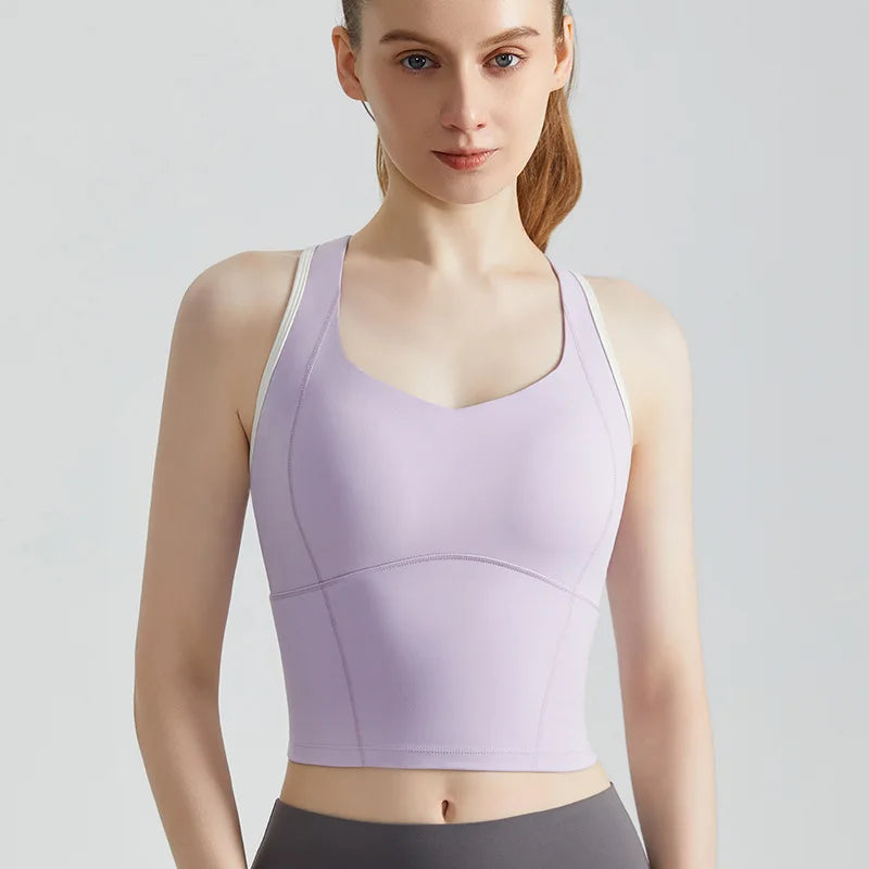 Sports Bra for Women, Shock-absorbing High-strength Breast Pad Integrated External Fitness Vest for Women