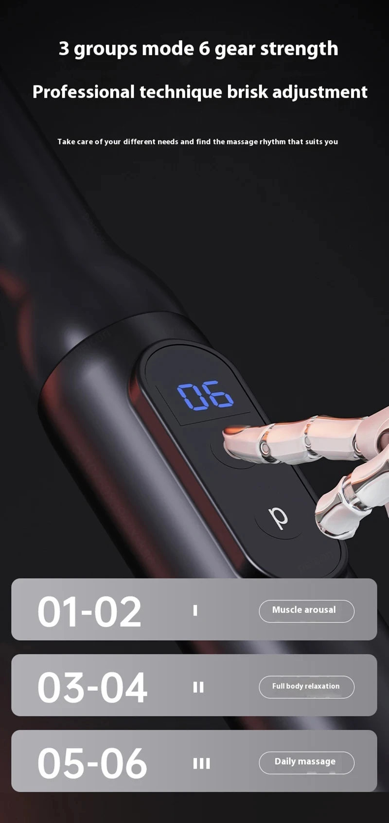 Portable Deep Tissue Massage Gun with U-Shaped Handle for Neck Back Shoulder Leg Pain Relief Home Gym Travel Use