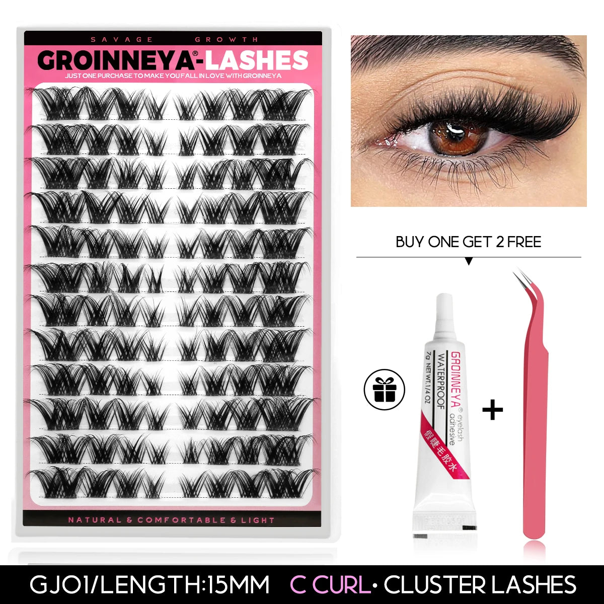 Diy Lash Extension Kit Cluster Eyelash Extension Kit Individual Lashes Kit Lash Bond and Seal Lash Glue and Lash Tweezers Makeup