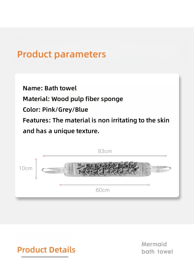 2-in-1 Pullback Towel Strong Rubbing Back Bath Towel Bath Bar Bath Flower Rubbing Mud Home Rubbing Bath Towel