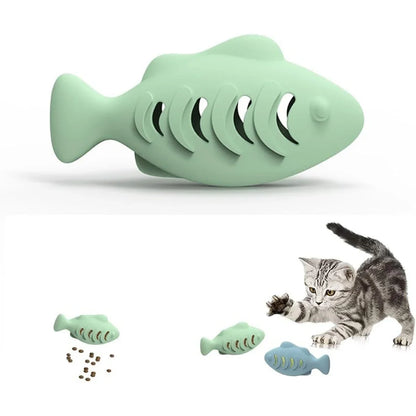 Interactive Cat Toy for Indoor Cats Food Dispenser Feeder Blue Treat & Catnip Stuffer Fun Engaging Pet Play