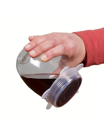 Silicone Stretch Lids Reusable Universal Round Square Silicone Food Wrap Bowl Pot Lid Silicone Cover Pan Cooking Kitchen Stuff