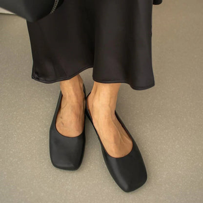 FEDONAS Fashion Classic Soft Genuine Leather Flats Shoes Elegant Basic Square Toe Flats Platforms Spring Summer Office Shoes