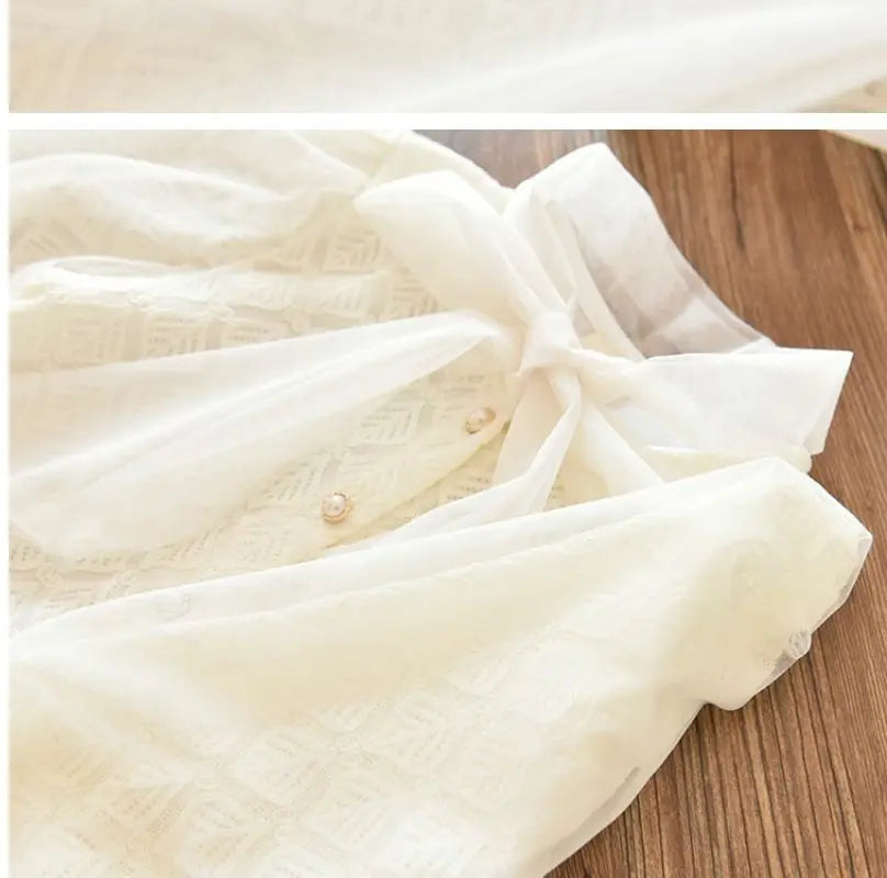 Girls' Shirt 2023 New Medium and Large Children Spring and Autumn Thin Long Sleeve Baby Shirt