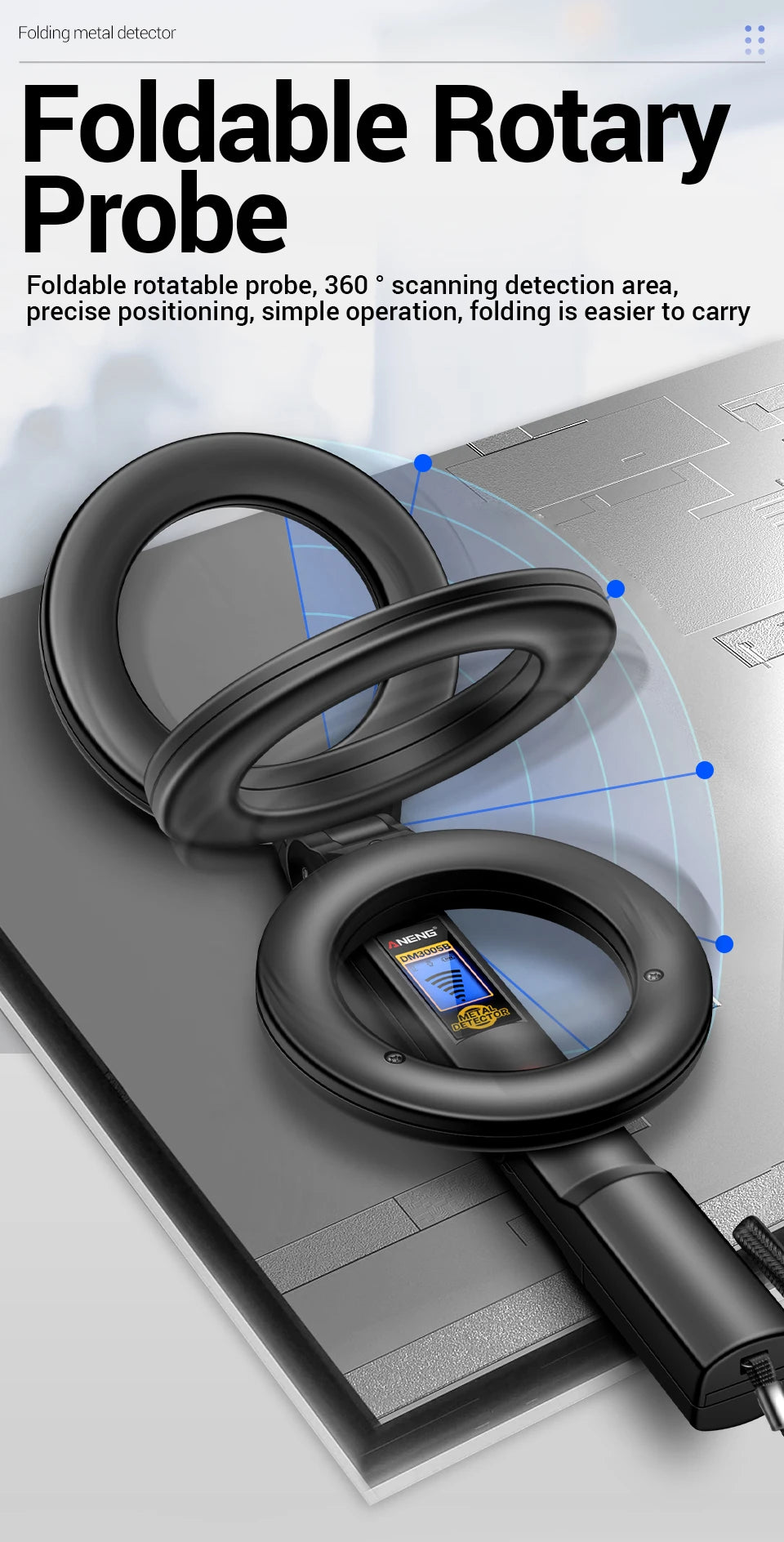 Metal Detectors ANENG DM3005B Handheld Portable High Sensitivity Metal Detector Underground Underwater Metal Finder Test Tools