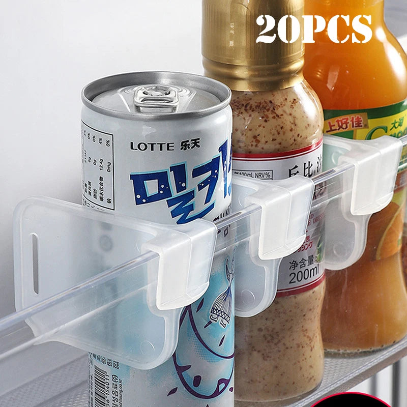 20 Pieces Fridge Organizer Storage Organization Divider Plastic Storage Divider Plywood Kitchen Bottle and Jar Rack Organizer