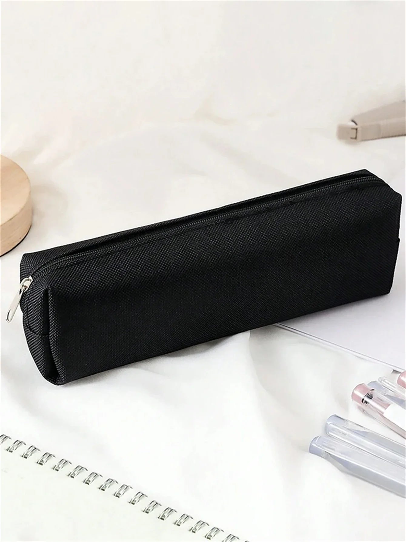 Simple Pencil Case School Supplies Pencil Cases Estuche Escolar Solid Color School Stationery Kalemlik Trousse Pencil Pouch-LJX