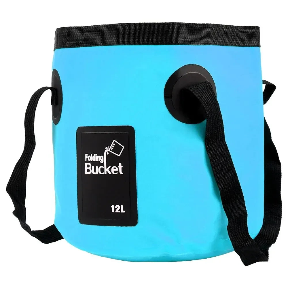 12L Folding Bucket Portable Outdoor Travel Foldable Water Bucket Bowl Sink Washing Bag Car Wash Bucket Multifunction for Camping