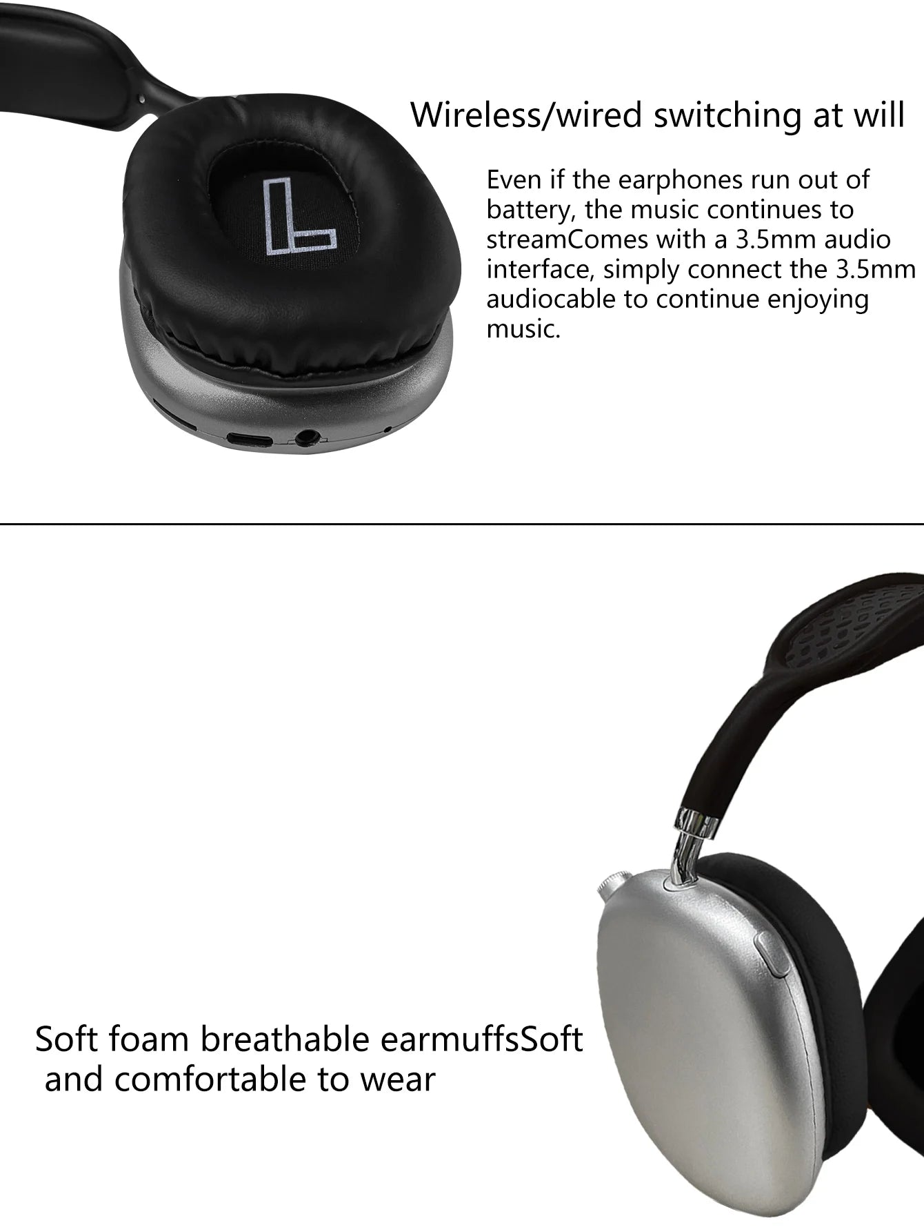 Jerry 5.3 Headset wireless headset, HIFI360° panoramic sound, rotary switch button, esports gaming wireless headset