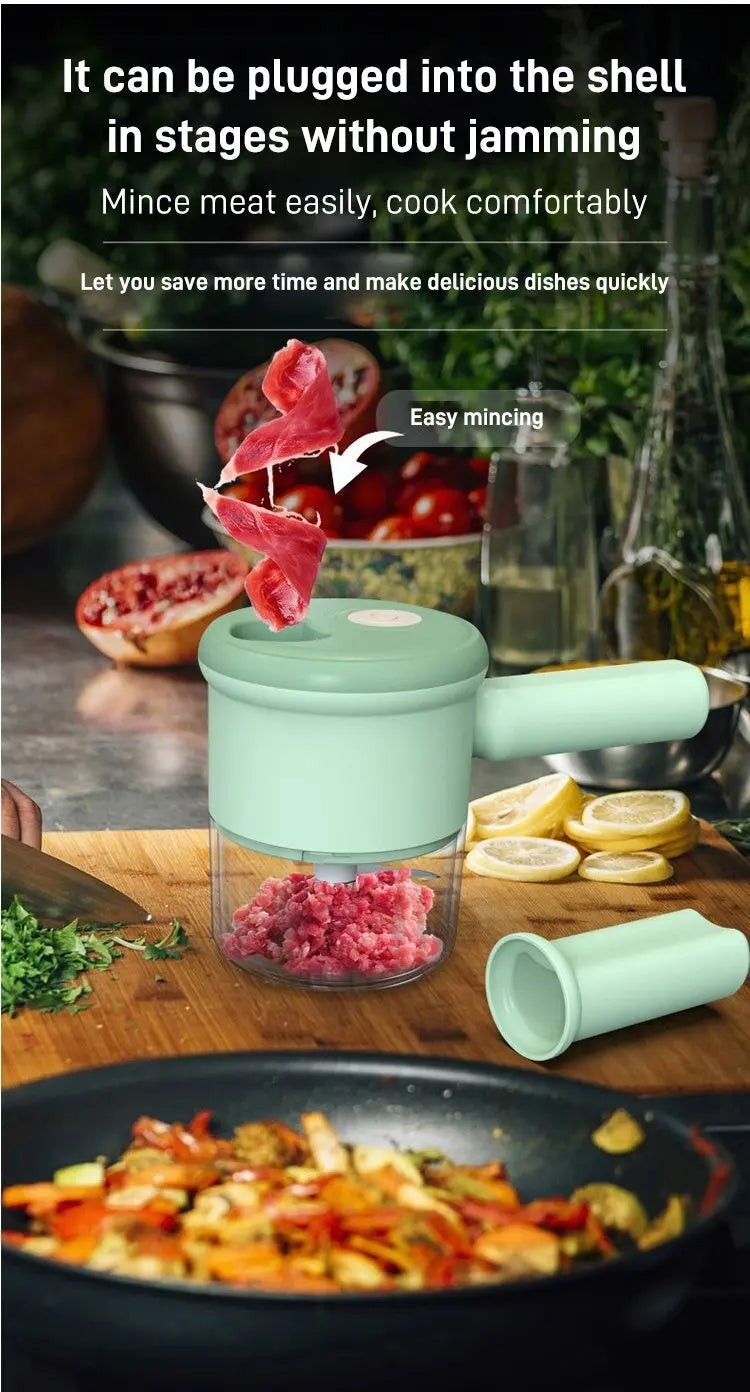 Home Electric Vegetable Cutter Vegetable Chopper Automatic Chopper Slicer Multifunctional Gatling Chopper Garlic Mincer