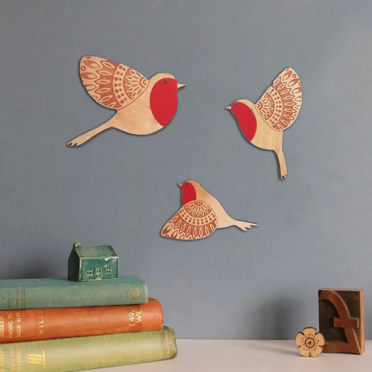 Wooden Birds Wall Decor, Birds Wood Wall Art, Animals Wall Decor Bathroom Decor Bedroom Decor And Kitchen Wall Decor, Wall Decor