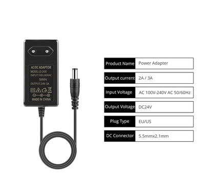DC 24V 2A 3A Power Supply With EU US Plug Lighting Transformer Power Adapter for LED Strip Neon Light / Security Camera / Router