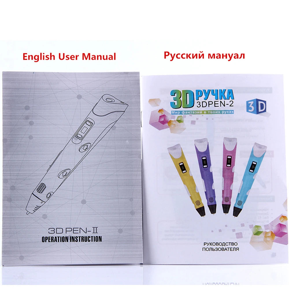 3D Printing Pen 9/50/100/200M PLA Filament LED Display With PU Case DIY Drawing Pens Stimulate Creativity Kids Toys 3D Pen