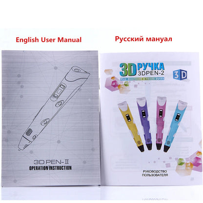 3D Printing Pen 9/50/100/200M PLA Filament LED Display With PU Case DIY Drawing Pens Stimulate Creativity Kids Toys 3D Pen