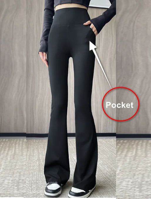 Long Tall Girl High Women Black Flare Pants Leggings Yoga  Soft High Waist Bootcut Comfortable 180cm Palazzo Pants Bell Bottom