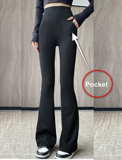 Long Tall Girl High Women Black Flare Pants Leggings Yoga  Soft High Waist Bootcut Comfortable 180cm Palazzo Pants Bell Bottom