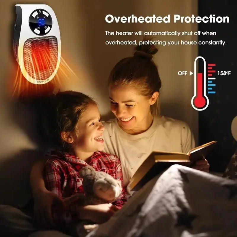 500W Portable Heater Electric Heater with Adjustable Thermostat Timer and Led Display Home Electric Heater Household Appliances