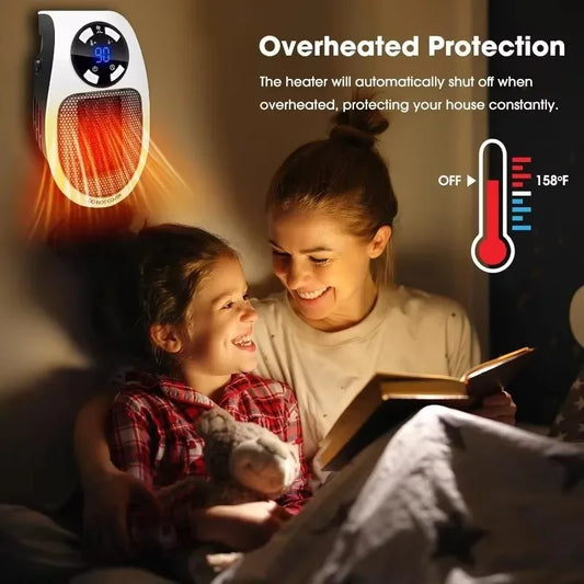 500W Portable Heater Electric Heater with Adjustable Thermostat Timer and Led Display Home Electric Heater Household Appliances