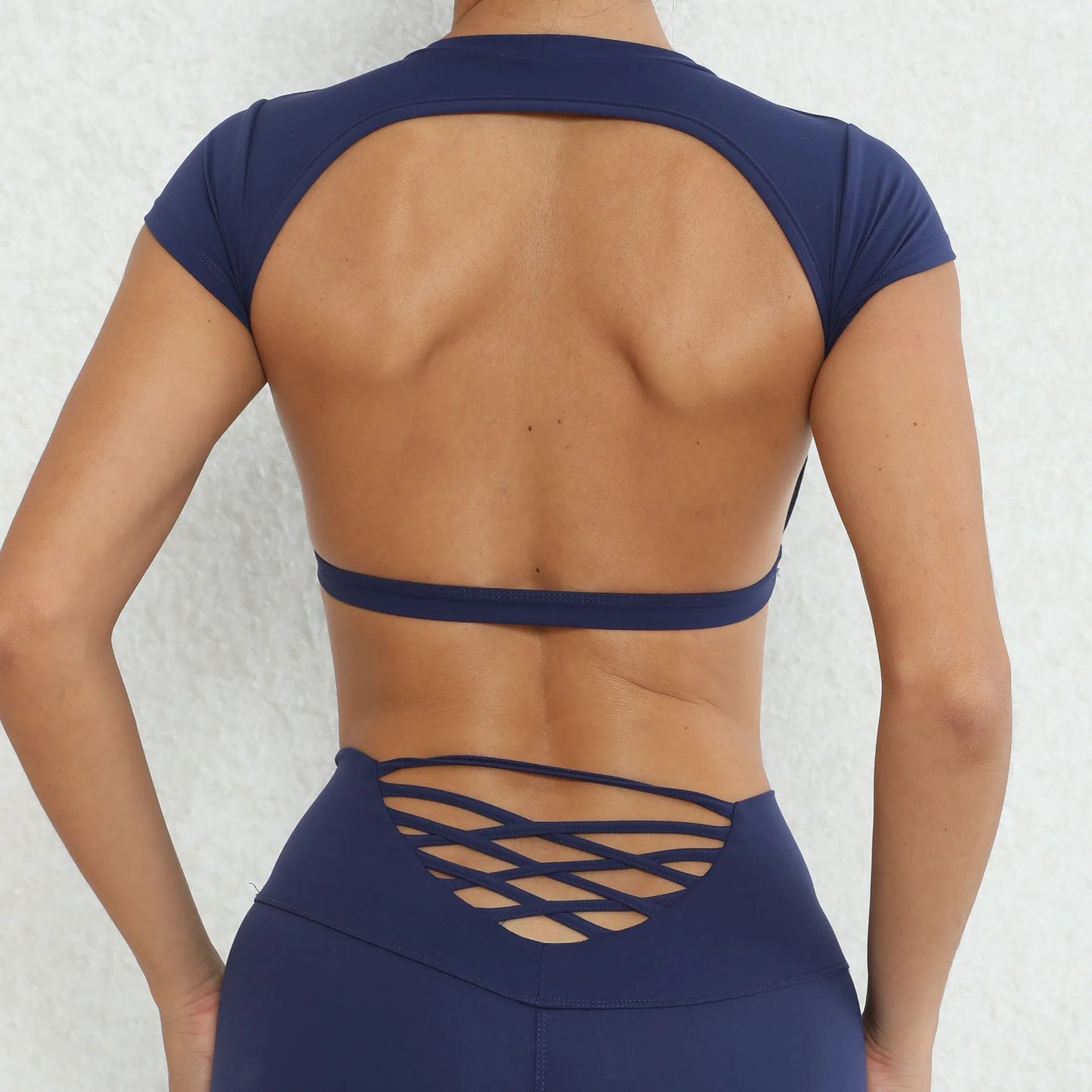 New Sports Shirts Breathable Workout Sportswear Fitness Backless Yoga Clothing Chest Pads Sport Crop Tops Gym Top Women