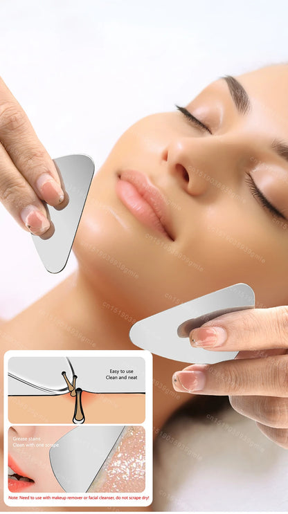 Stainless Steel Skin Scraping Face Massage Skincare Tool Guasha Scraper Lifting Anti Wrinkle Gua Sha Body Neck Care Massager
