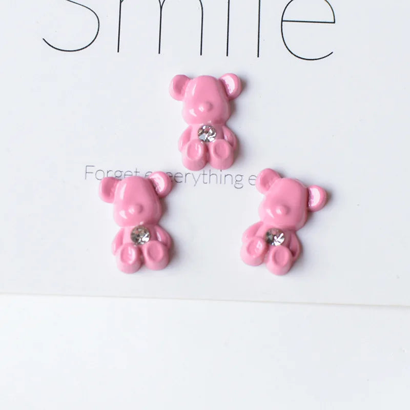 5pcs Cute Pink Series Cartoon Resin Flatback Cabochons for Diy Jewelry Making Handmade Crafts Materials Junk Case Charms