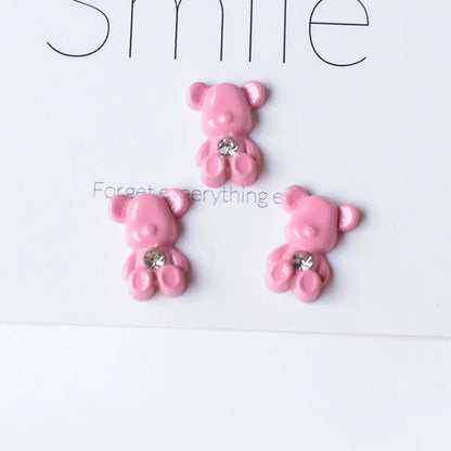 5pcs Cute Pink Series Cartoon Resin Flatback Cabochons for Diy Jewelry Making Handmade Crafts Materials Junk Case Charms