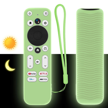 Protective Cover Fit for Onn Android TV 4K UHD Streaming Device 2K Streaming Stick Remote Anti-Slip Silicone Case with Lanyard