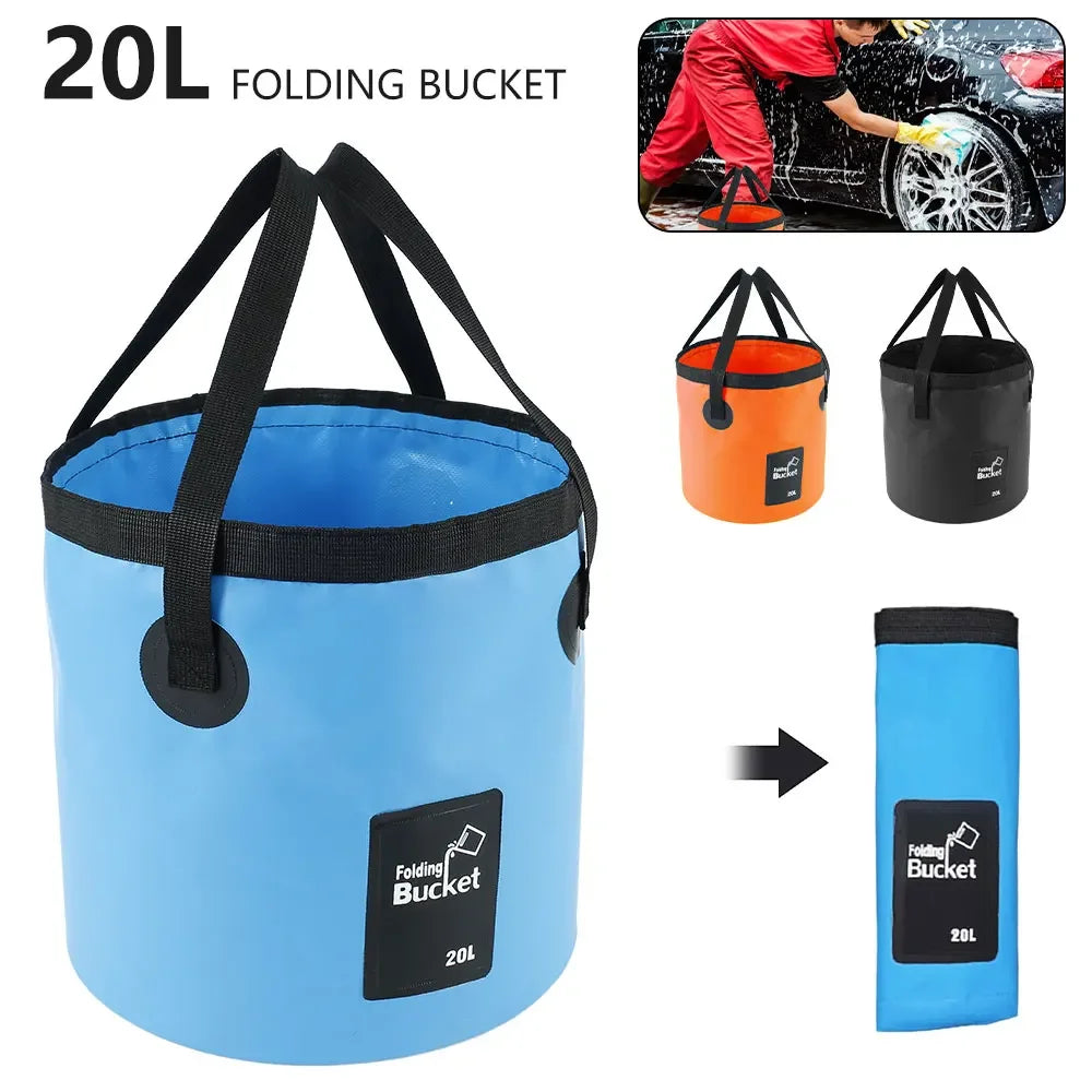 12L 20L Bowl Sink Washing Bag Car Wash Bucket Portable Outdoor Travel Foldable Water Multifunction Folding