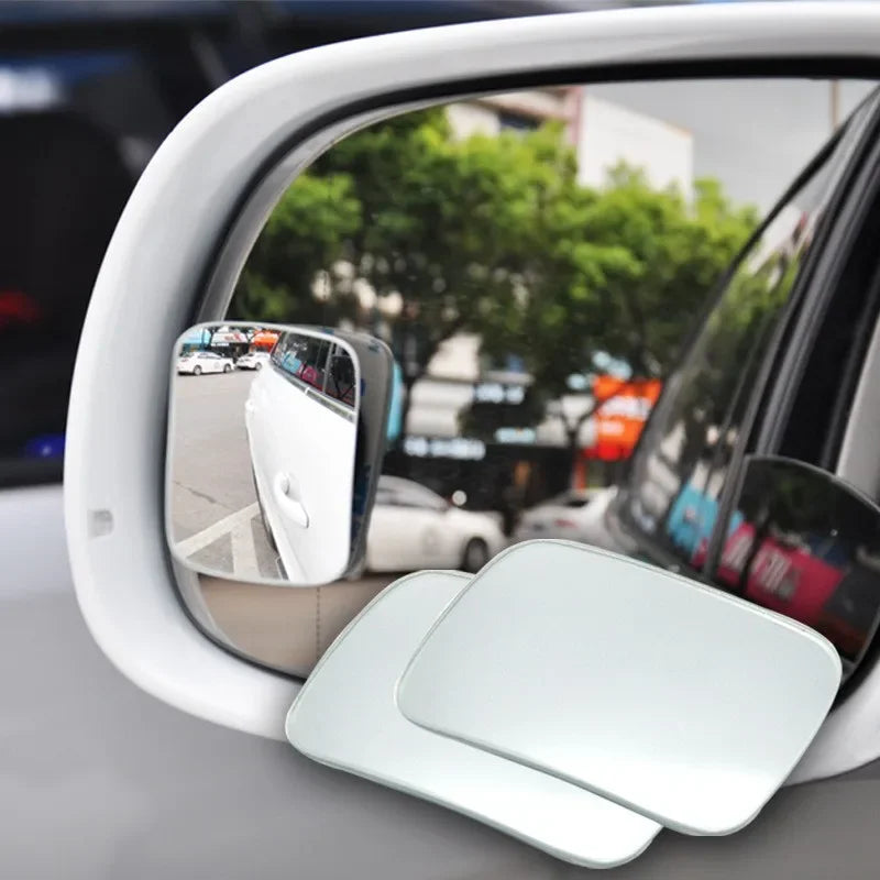 Car Auxiliary Blind Spot Mirror Interior  Convex Rearview Mirror 360 Degree Wide Angle Adjustable Parking Rimless Mirrors