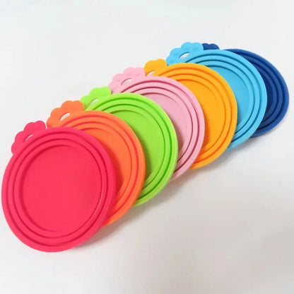 Reusable Pet Food Can Cover Portable Dogs Cat Storage Tin Cap Lid Silicone Health Pet Supplies Seal Mould Proof Pet Can Covers