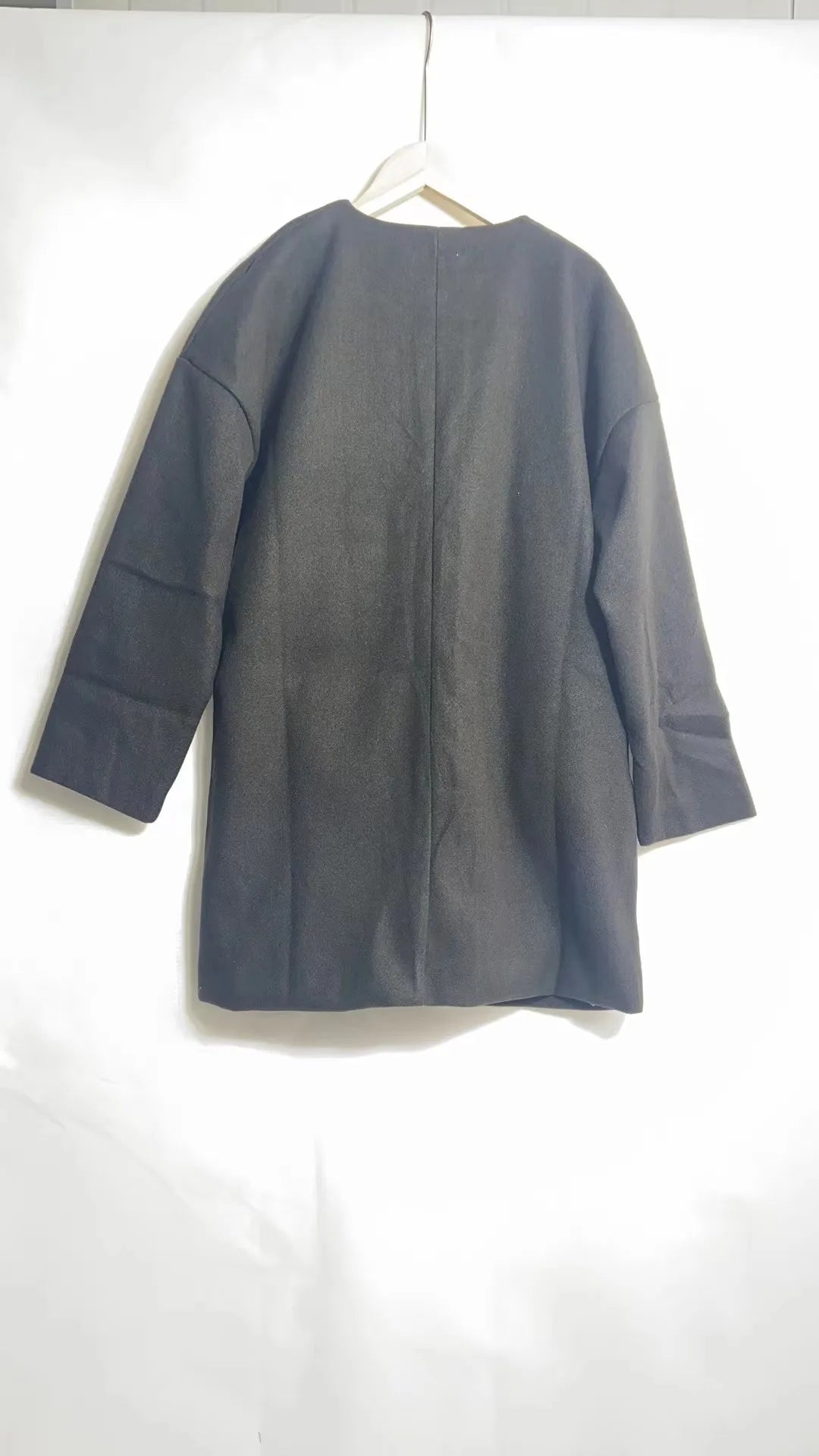 Japan Style Office Lady Elegant Solid Wool Coats Loose Casual Covered Button Jacket Autumn Winter All-match Blends Outwear