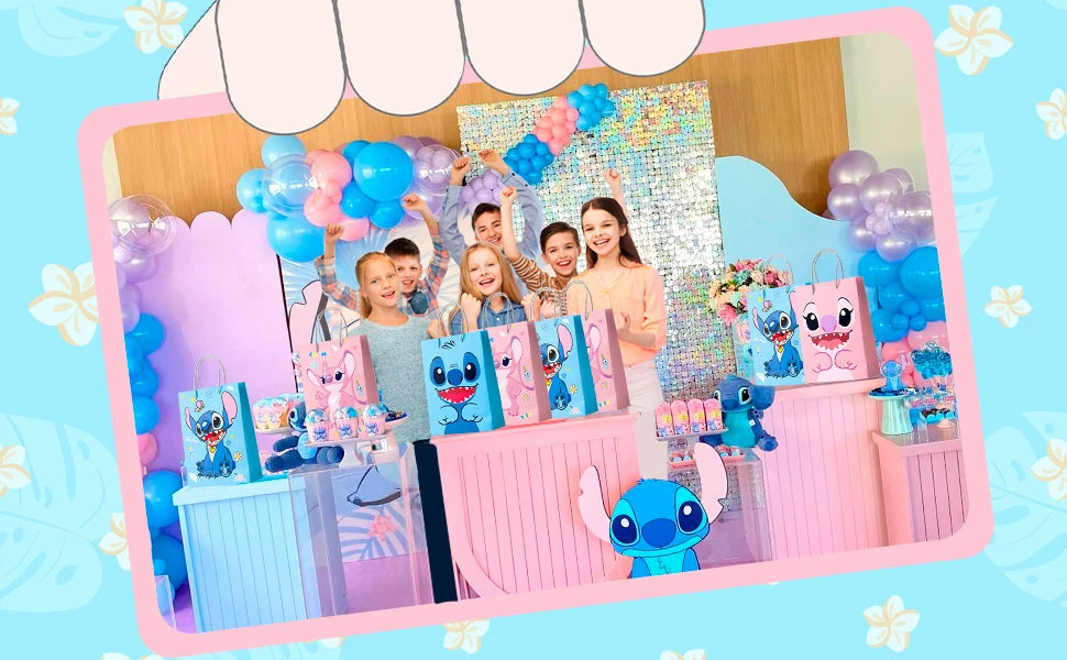 Stitch Party Gift Bags-16pcs Stitch Party Favor Bags/Stitch Party Gift Treat Bags/Stitch Goodie Bag for Stitch Party Decorations