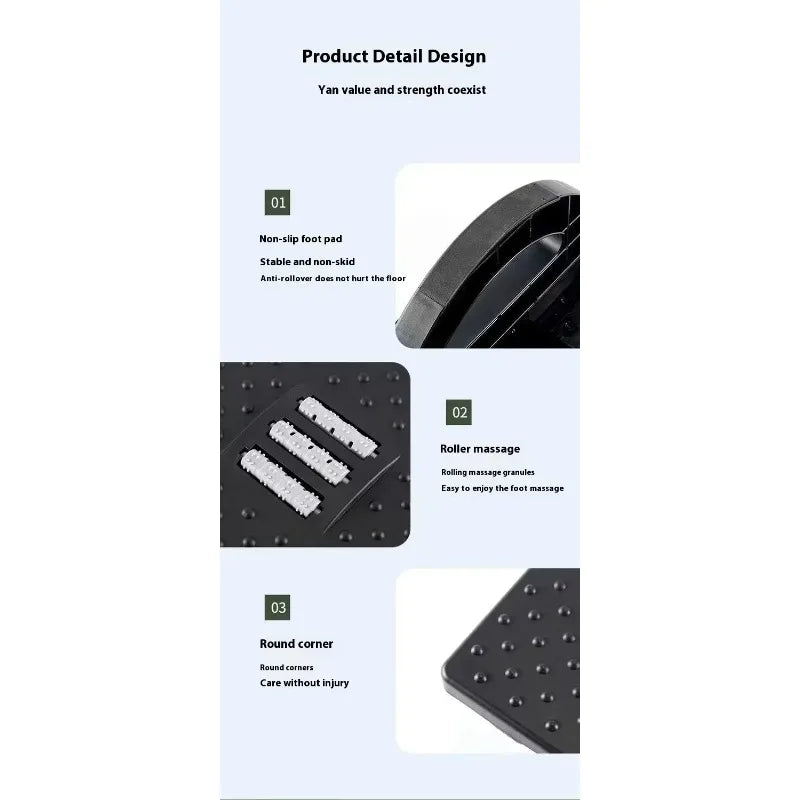 Office foot pedals, placed under the desk, can swing 180 degrees to activate the feet and relieve leg stiffness