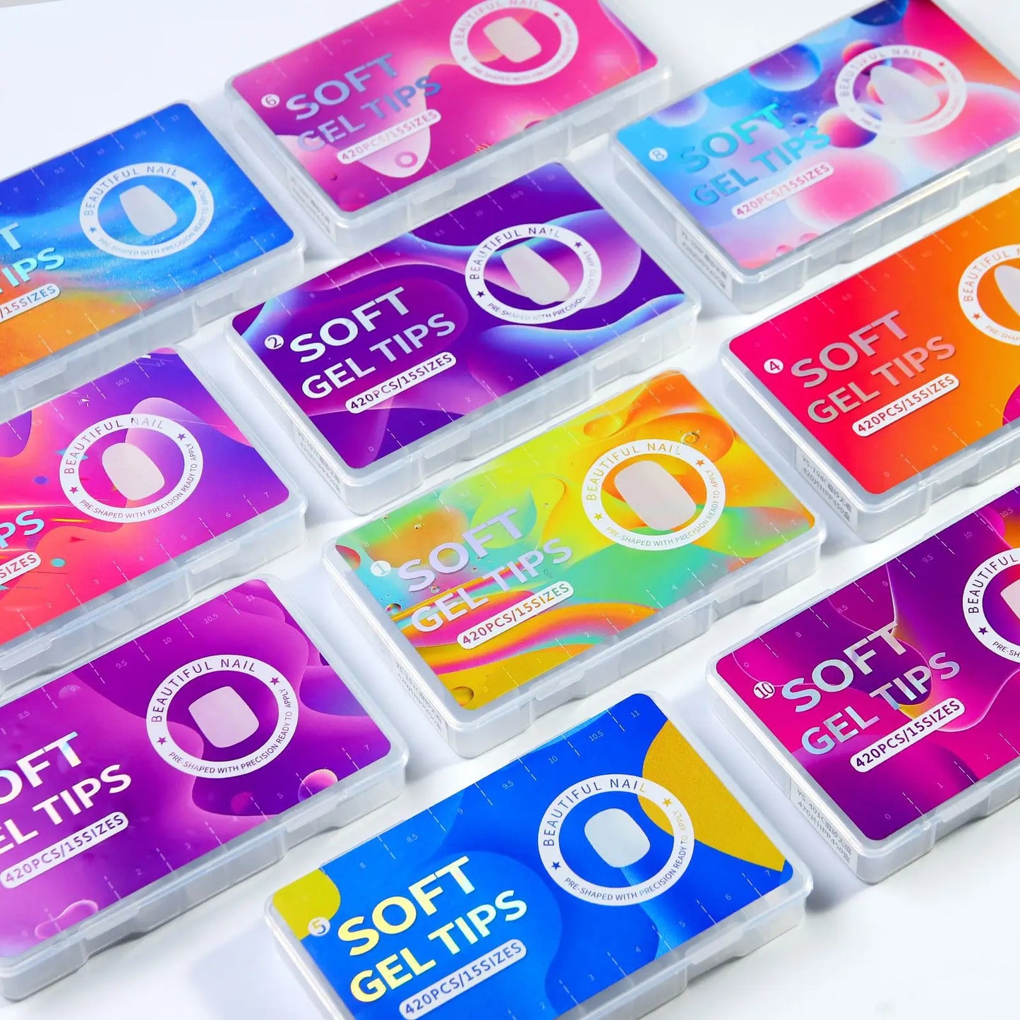 420pcs/box Frosted Version False Nails Press On Acrylic Nails Almond Mixed Size Short Style Ultra Thin Traceless Nail Tips