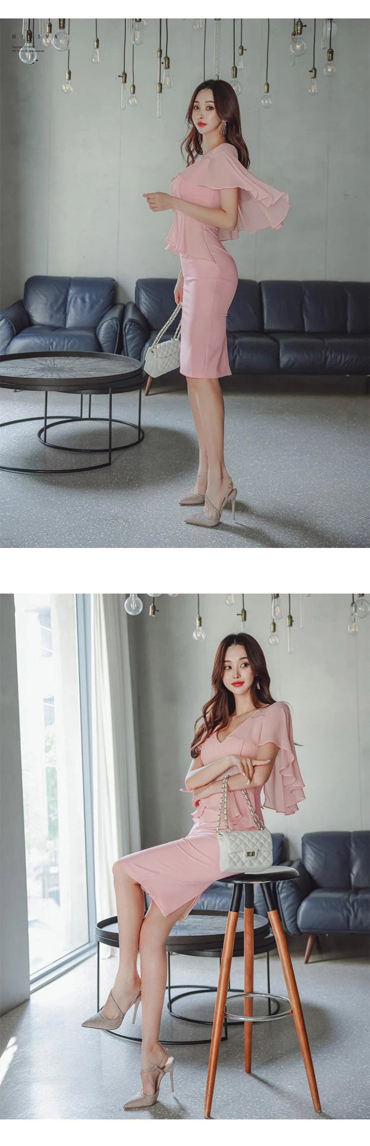 Fashion Summer Evening Dress Women Clothes Elegant Pretty Chic Sweet Cloak V-Neck Wrap Hip Midi Party Robe Mujer Vestidos Fiesta