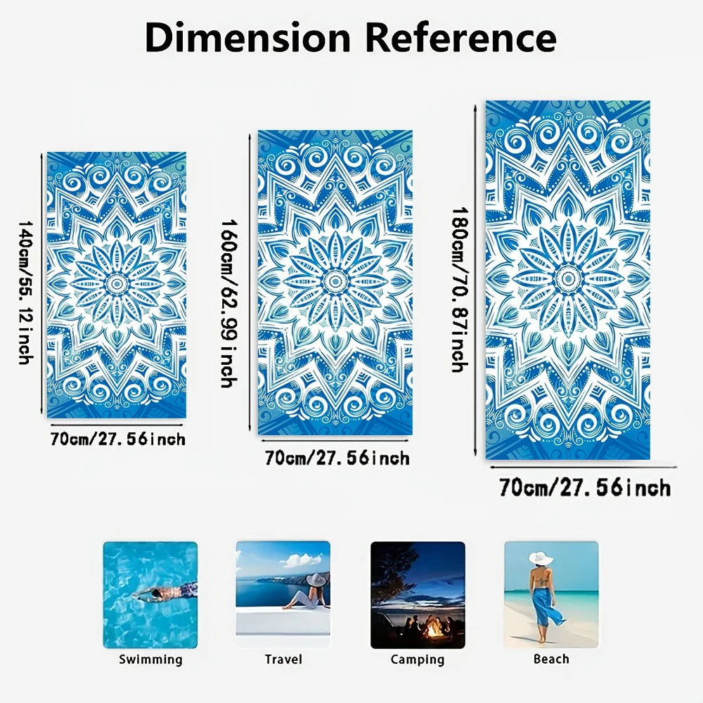 Beach Vibes: Stunning Blue and White Striped Beach Towel for Ultimate Comfort! Suitable for towels, bath towels, beach towels