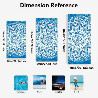 Beach Vibes: Stunning Blue and White Striped Beach Towel for Ultimate Comfort! Suitable for towels, bath towels, beach towels