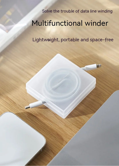 Portable Transparent Cable Organizer Cord Management Usb Cable Winder Retractable Phone Holder Charger Wire Storage Protector