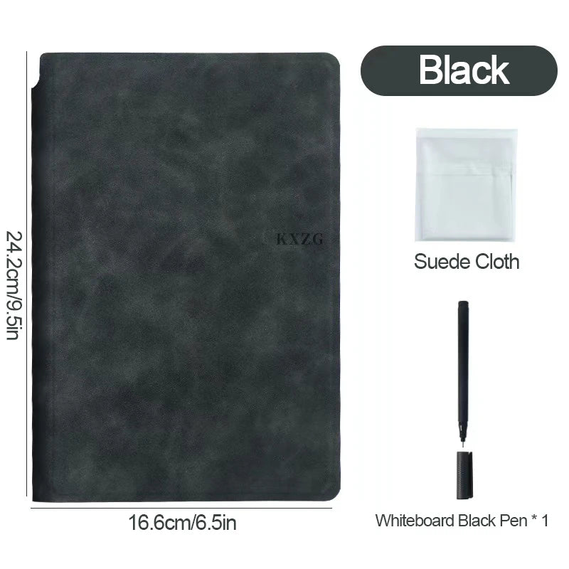 Erasable Whiteboard Notebook A5 Leather Portable Drafting Notebook Writing Board Desktop Memo Pad