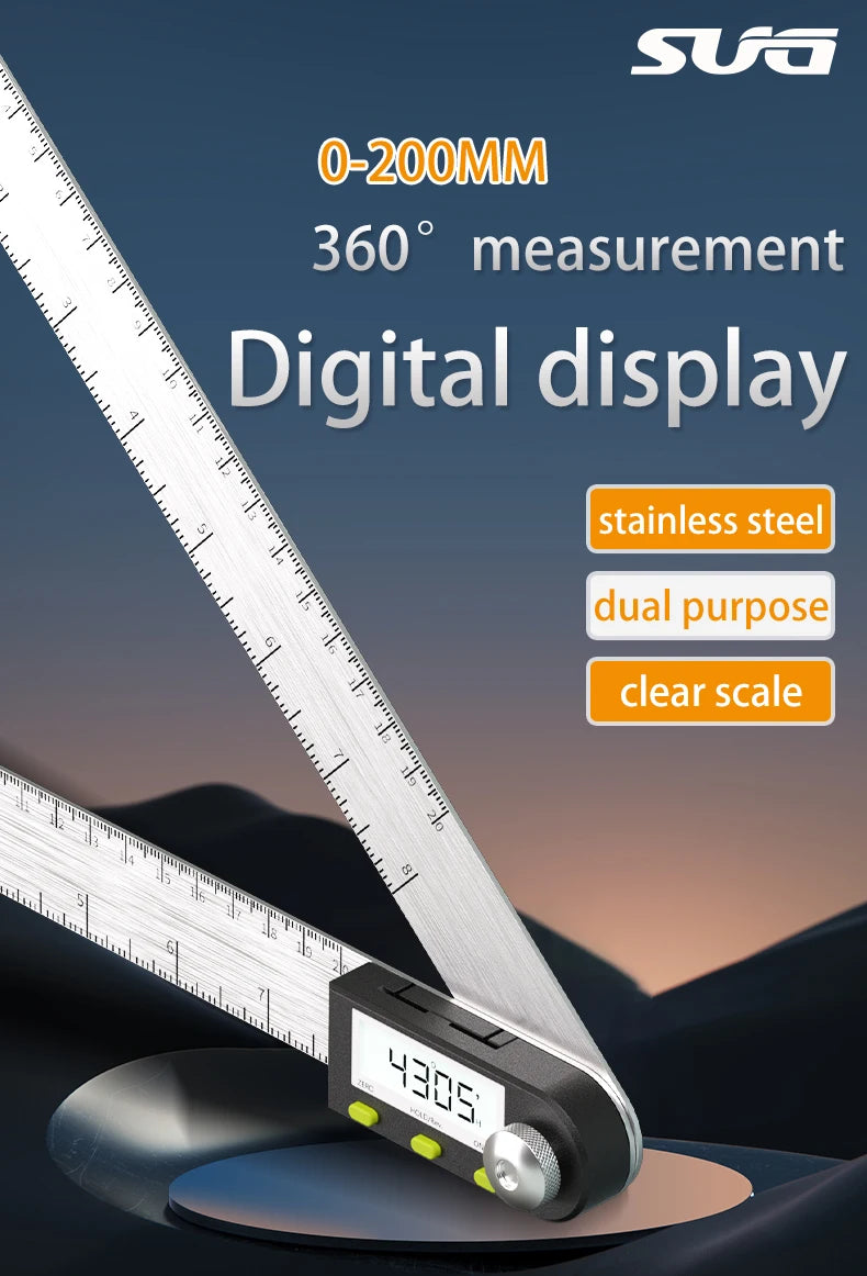 Multi functional digital angle ruler-High precision universal level and multi-purpose electronic measuring ruler