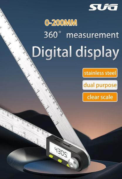 Multi functional digital angle ruler-High precision universal level and multi-purpose electronic measuring ruler