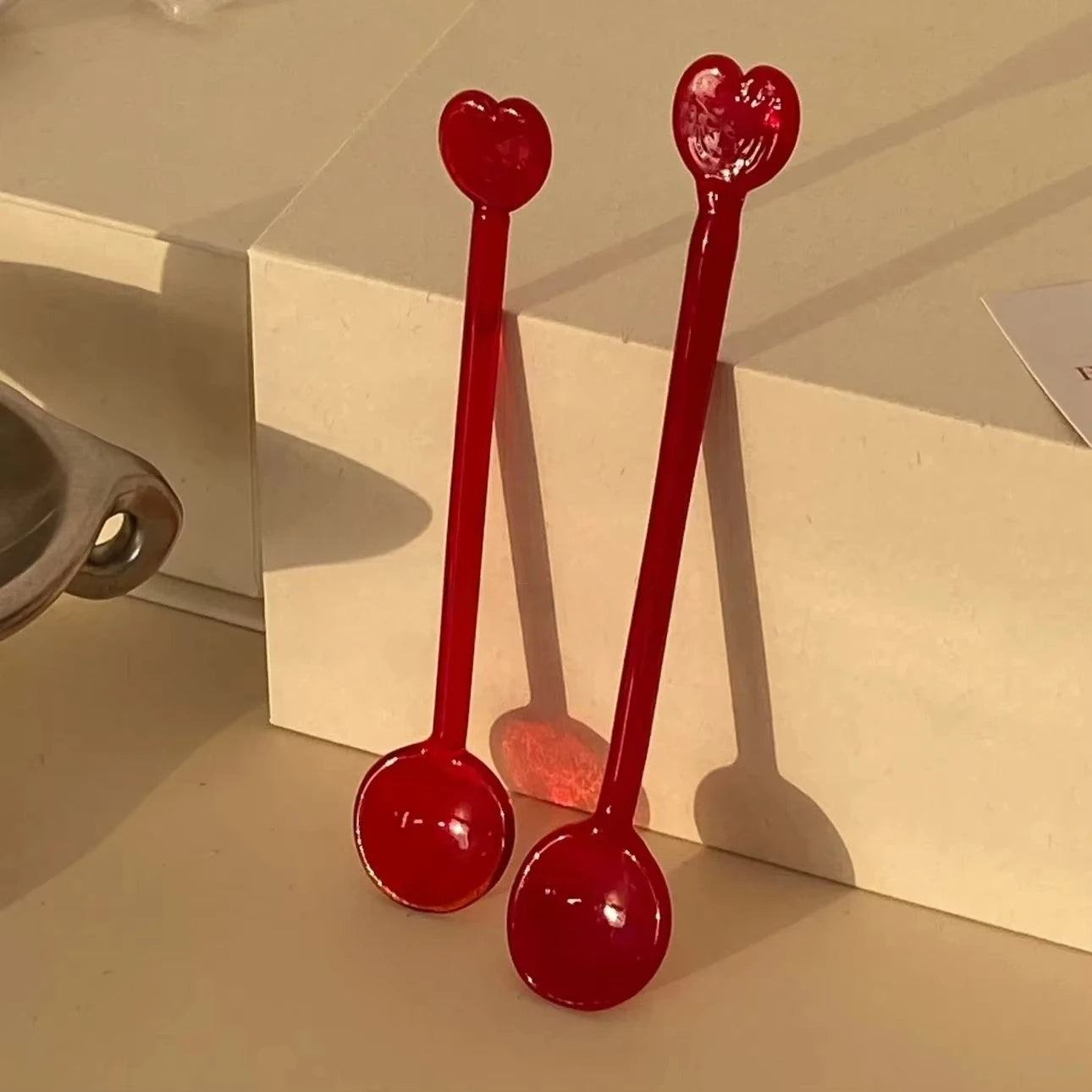 Calla Lily Animals Cartoon Bear Glass Spoon Dessert Spoon Coffee Glass Stir Spoon  Long Handle Spoon Yogurt Spoon