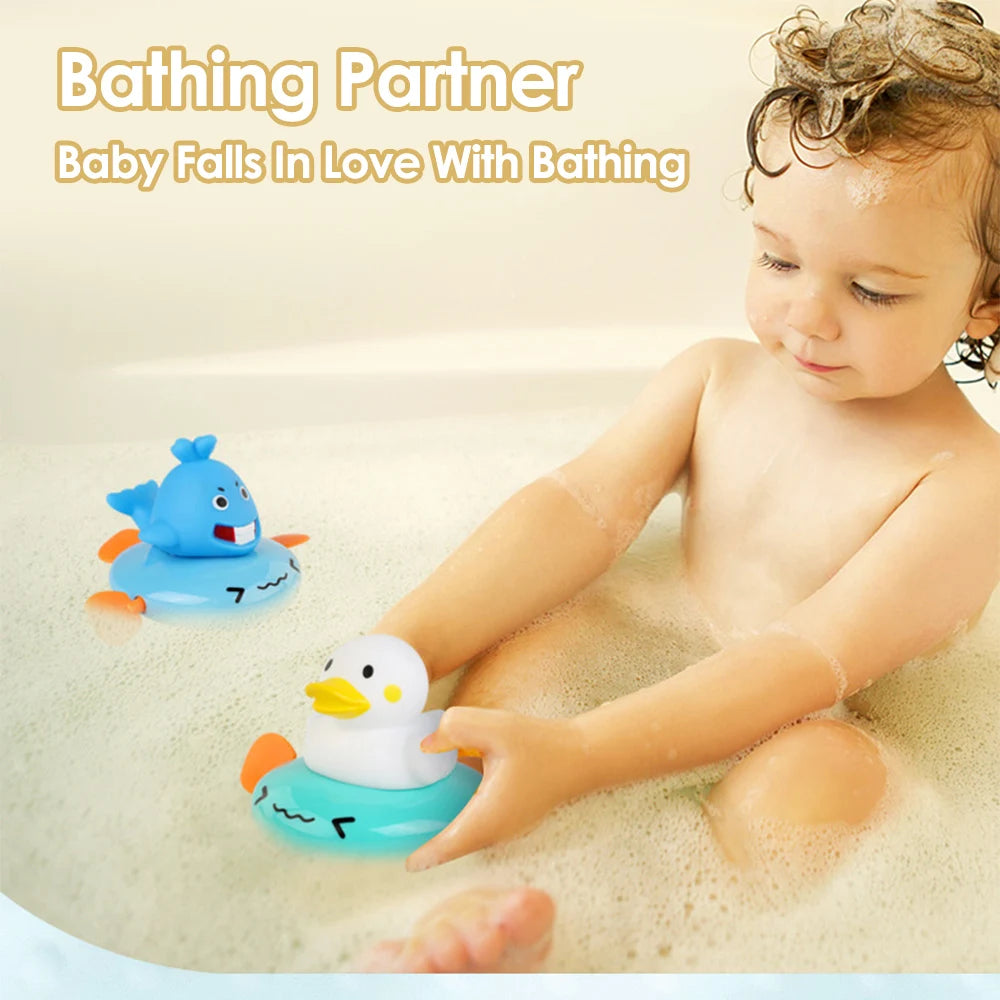 Baby Bath Toy, Bathing Cute Ducks, piglets cows Swimming Water Spraying Clouds Shower Bath Toy For Kids Water Playing Toy