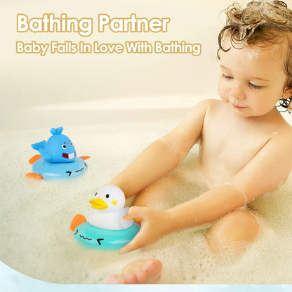 Baby Bath Toy, Bathing Cute Ducks, piglets cows Swimming Water Spraying Clouds Shower Bath Toy For Kids Water Playing Toy