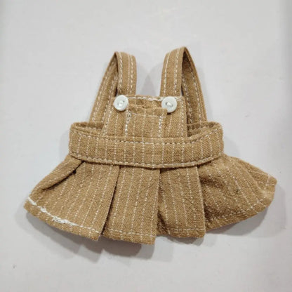 Ob11 Doll Clothes Fashion Denim Suspenders Skirt Casual Wears For 12cm Dolls DIY Doll Clothes Accessories Toys