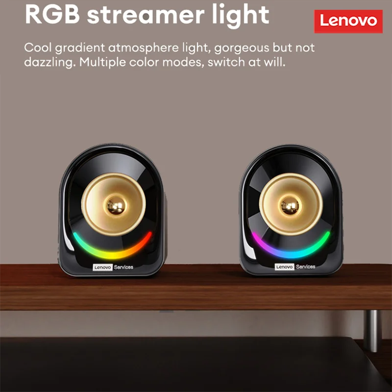 Original Lenovo A02 Wireless Bluetooth Speakers Deep Bass Sound Outdoor Soundbox Music RGB Lighting Long Standby Loudspeakers