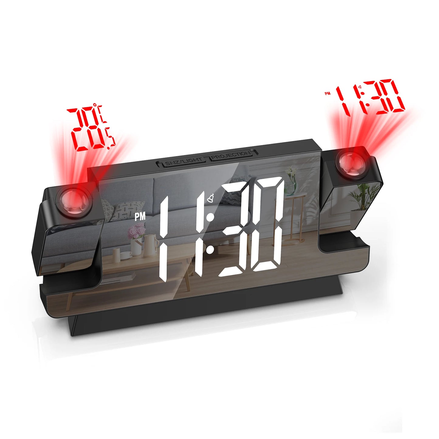 double projection clock LED clock Alarm Clock Digital clock 12/24H student Clock Advanced Projection Alarm Clock USB powered
