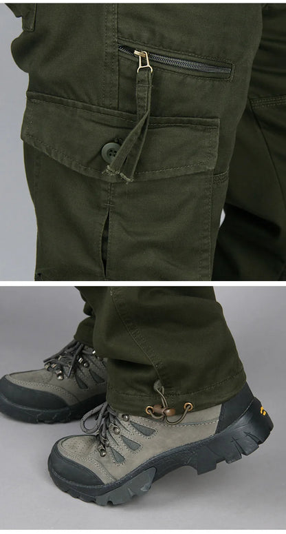 Spring Autumn Tactical Cargo Pants Men Fashion Military Man Trousers Long Warm Cotton Khaki Cargo Pants For Man