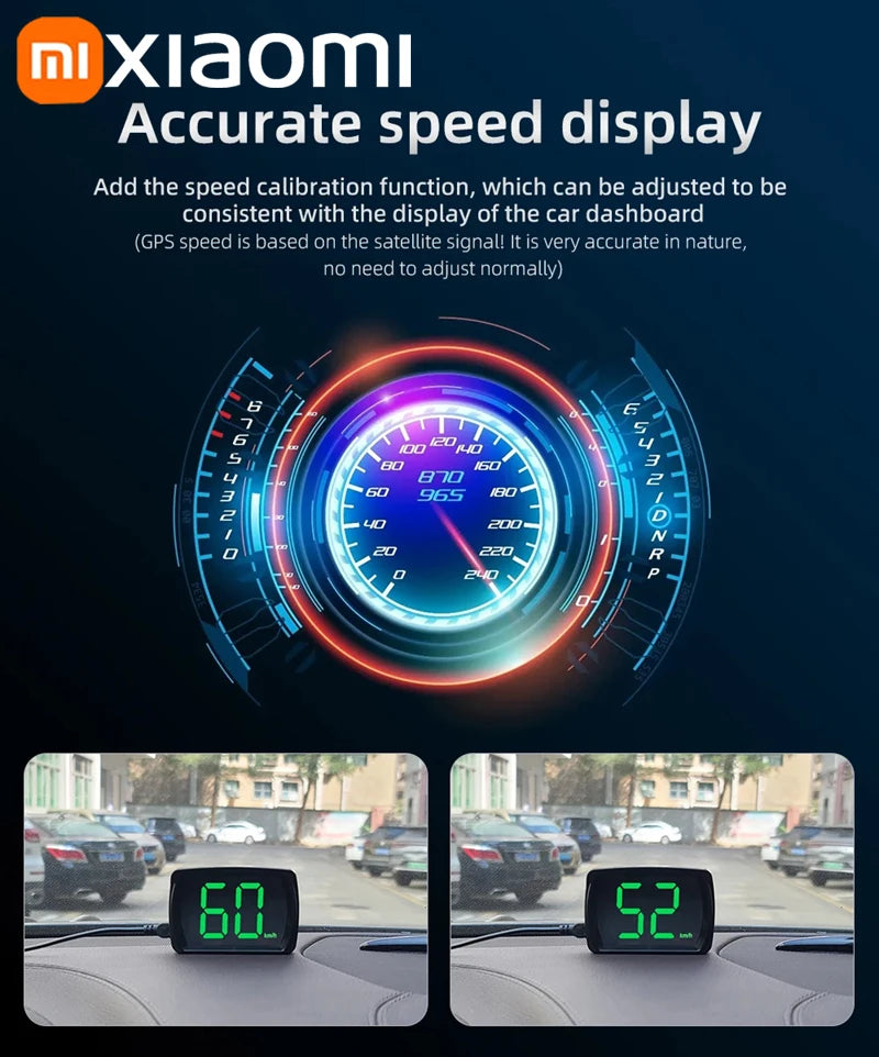 Xiaomi Car Speedometer HUD Head Up Display Digital Speed Meter Windshield Projector Vehicles Truck Auto Electronics Accessories